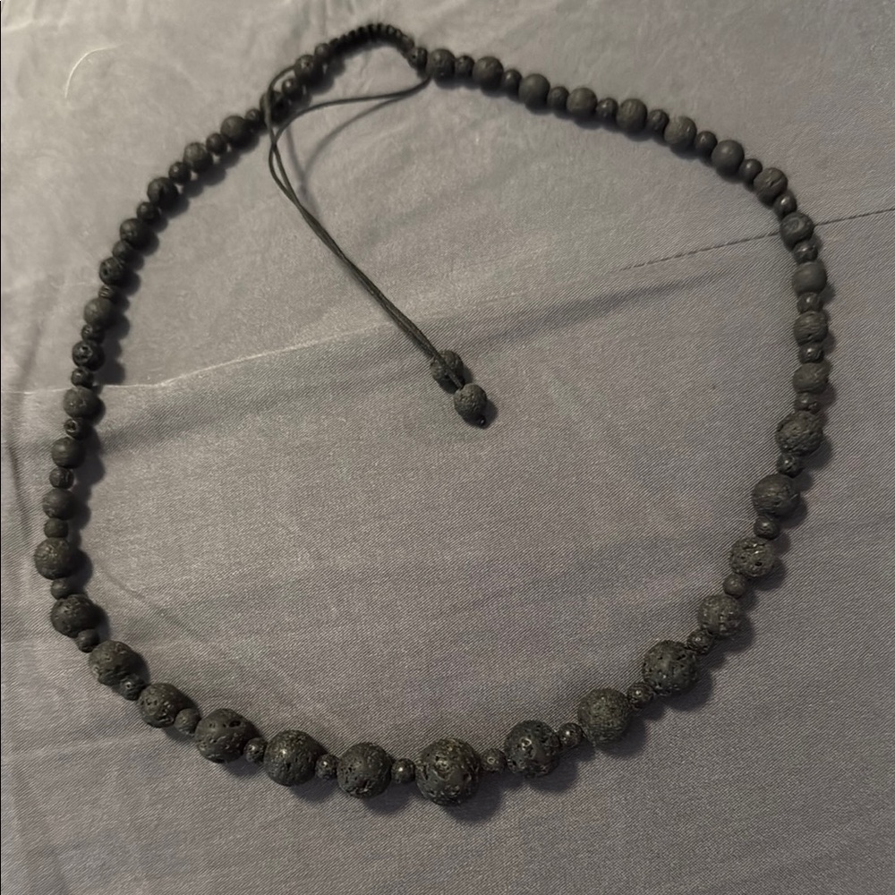Black Beaded oil scented Necklace